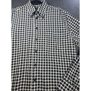 Jack Lipson Signature Button Down Shirt Size Large Black White Check‎